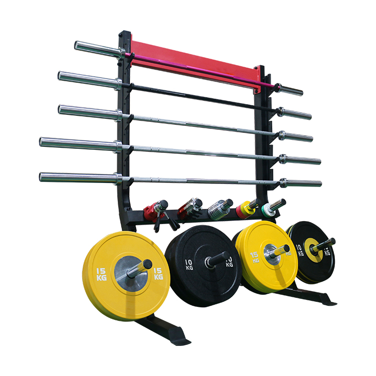 Olympic bar and bumper rack 